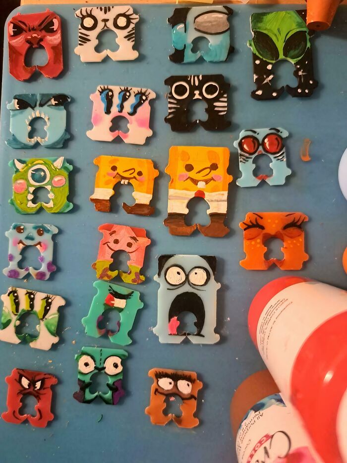 My Wife Painted These Funny Bread Bag Clips
