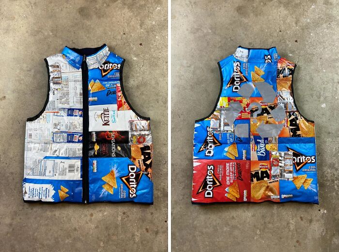 Statement Piece Made From Non-Recyclable Crisp Packets