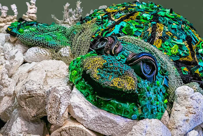 Trash-Talking Turtle Sculpture Made From Pure Garbage