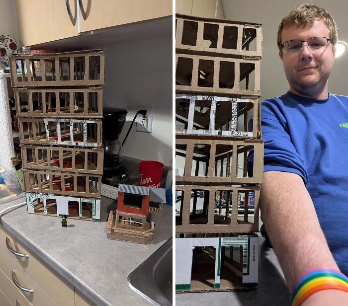 Can’t Afford Real LEGO? No Problem, Made My Own From Boxes!