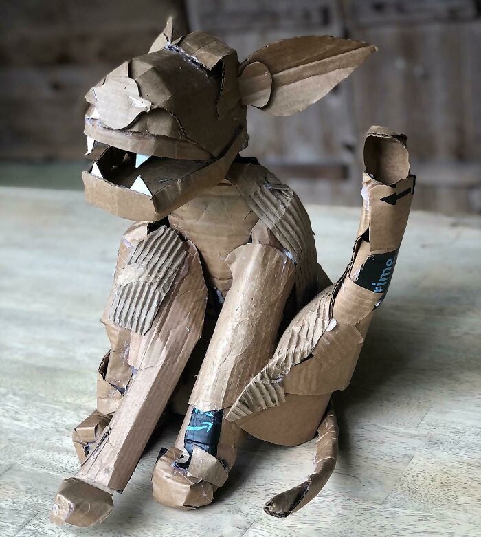 Scratch! Art Made From Reused Amazon Cardboard Boxes