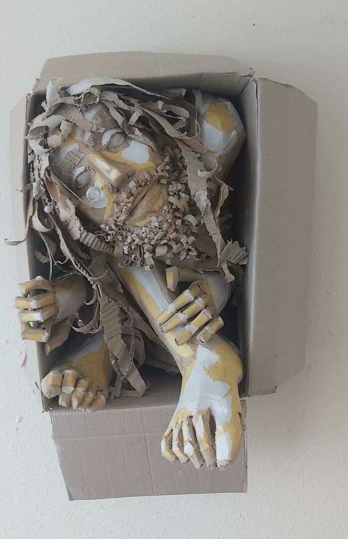 Untitled Sculpture Made From Recycled Cardboard