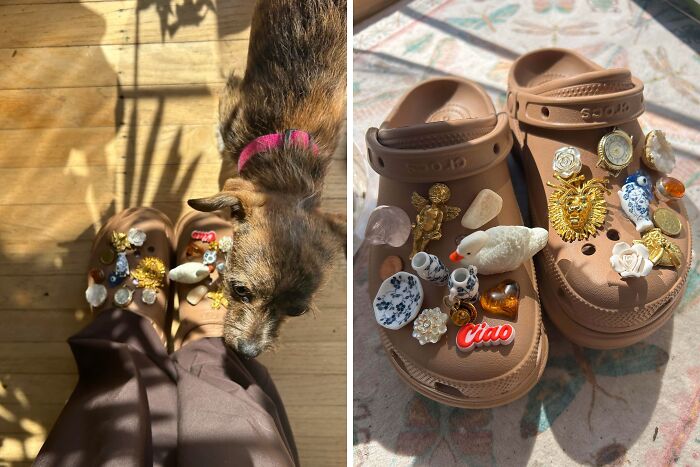 Croc Charms Made From Broken Jewelry and Random Junk