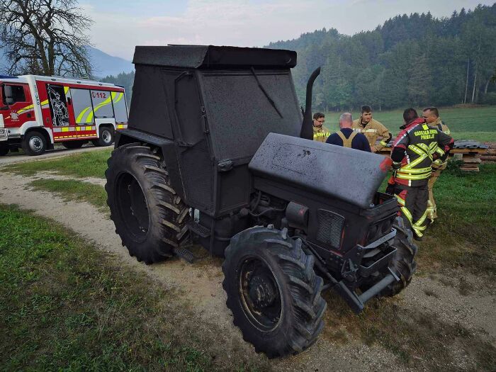 When the Farm Tractor Fights a Fire... and Loses