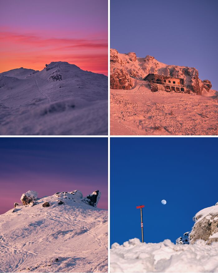 My First Snow Hike to Catch Sunset at Snjeznik, Croatia