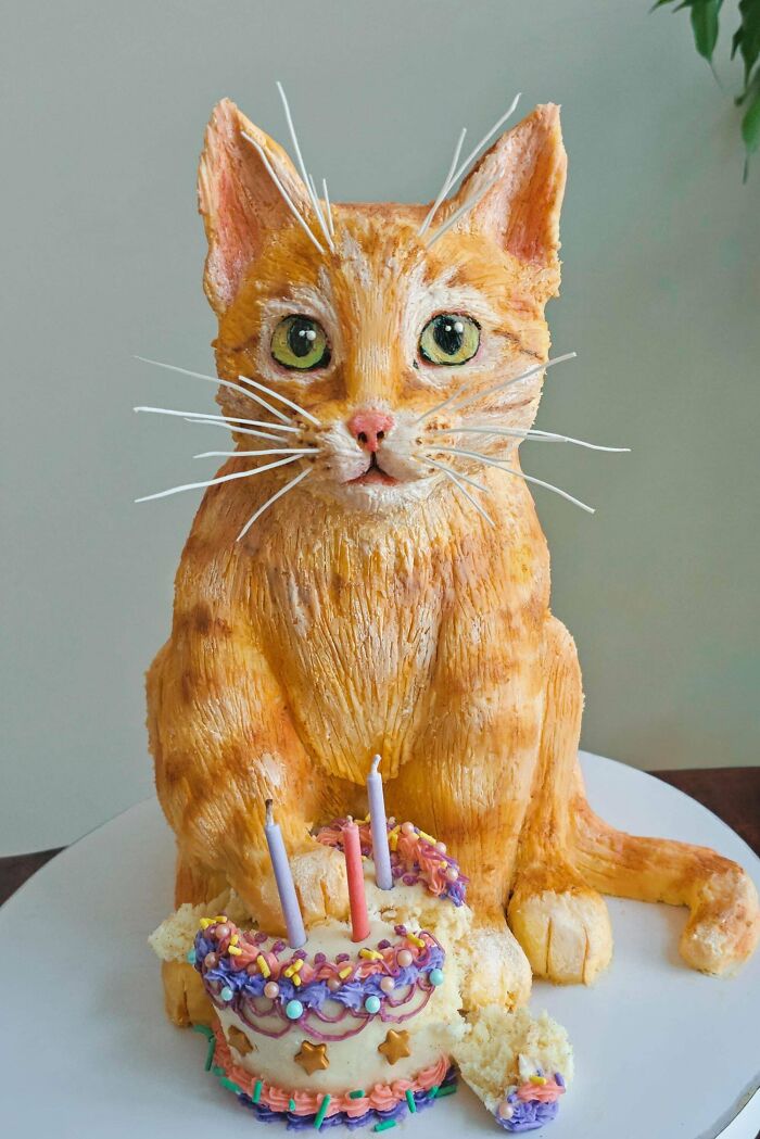 Cat Birthday Cake Made with Love for a Sister