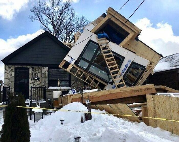 House Under Renovation Decides To Take a Nap... And Collapses