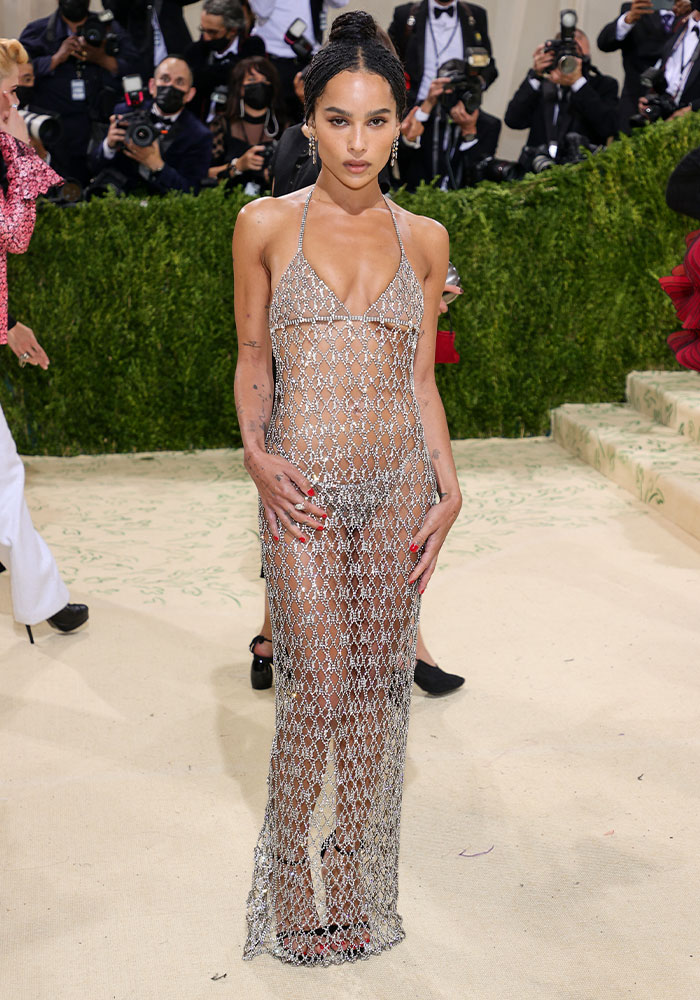Zoë Kravitz’s 2021 Crystal Mesh Dress