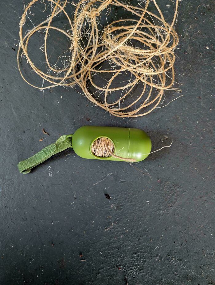 Repurposed Doggy Bag Dispenser to Tidy Up My Random Rope Clutter