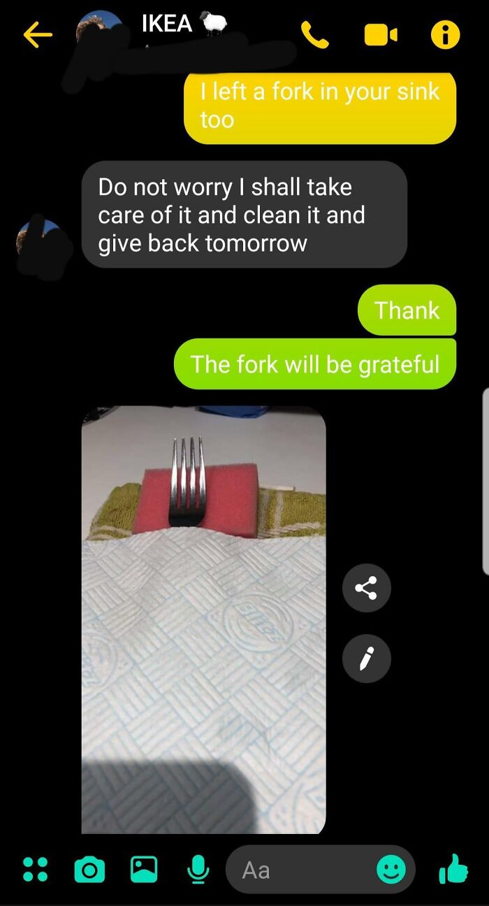 Left a Fork at a Friend's—The Reply Was Legendary