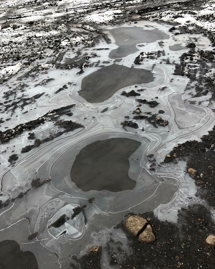 Frozen Backyard Puddle That’s Secretly A Plane’s View