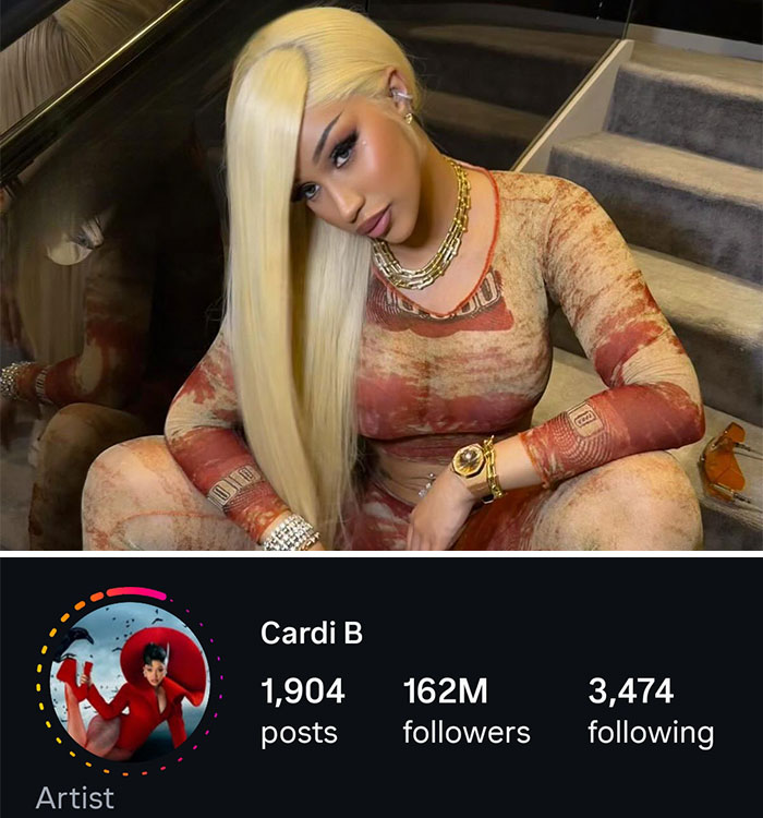 Cardi B – Lost 1.7 Million Followers