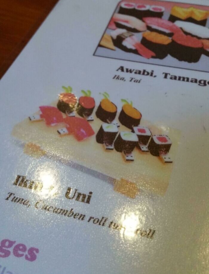Sushi or USB? This Menu Isn't Sure