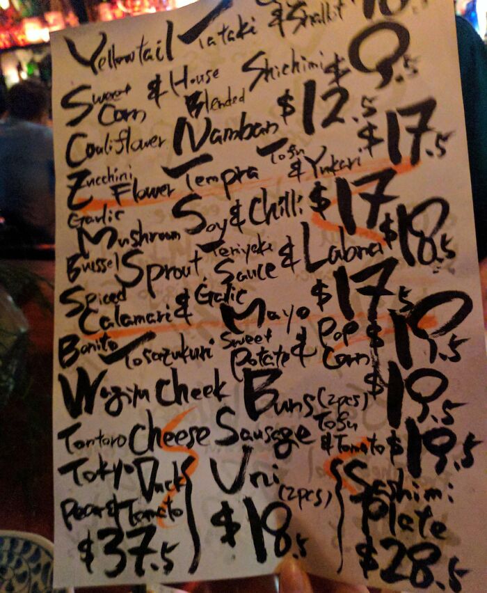 A Menu That's Actually Readable? Nope, Just Kidding