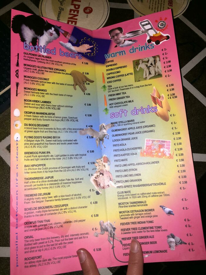 Wunder Bar’s Menu Is A Work Of Art... Kind Of