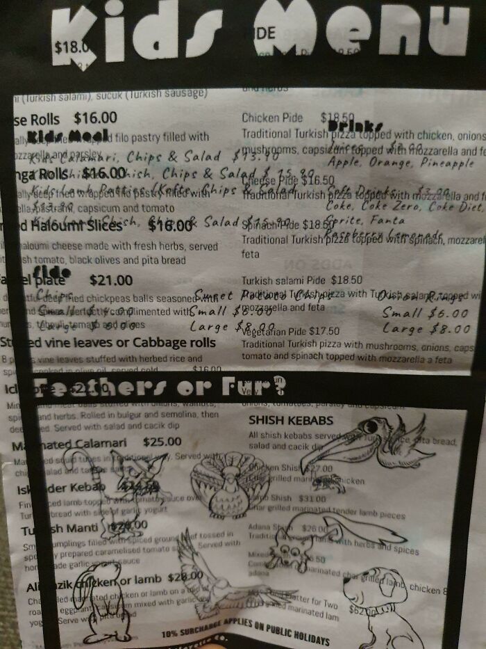 Kids Menu That’s Surprisingly Easy to Read