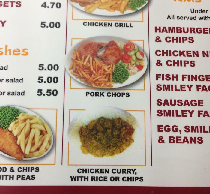 Curry On The Menu Looks Upside Down. Yep, Really.
