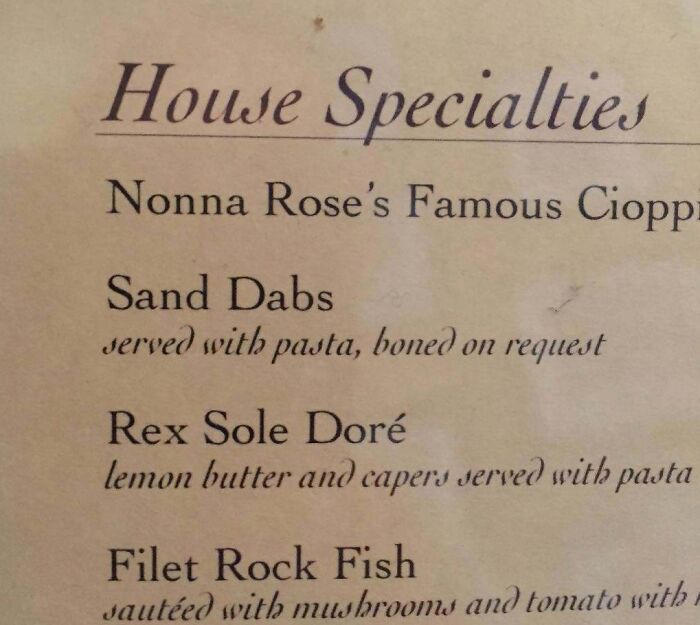 Sand Dabs... Boned On Request? Fancy!