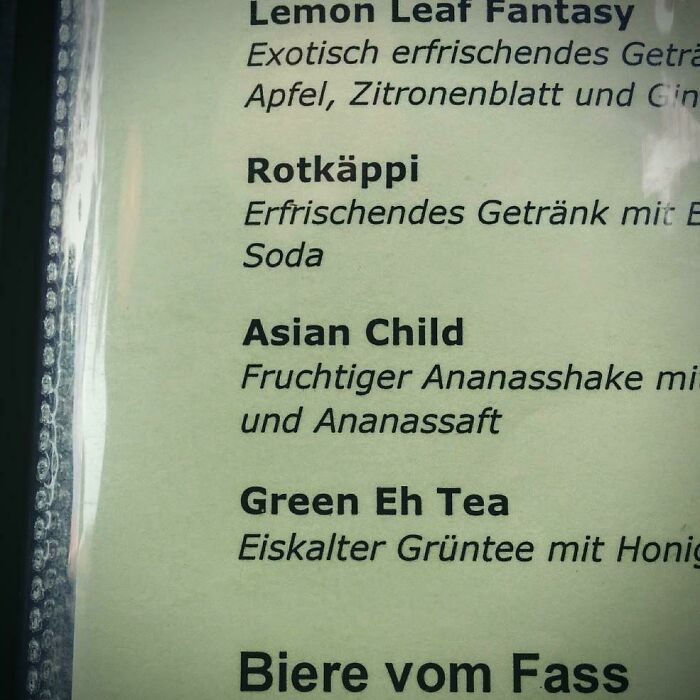 Berlin Thai Restaurant’s Drinks Menu Confuses Everyone