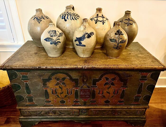 Seven Stoneware Jugs—One’s a Bit Newer But Still Older Than Me