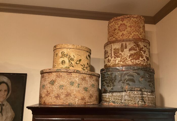 Posting Wallpaper and Band Boxes—Spot the American Flag!