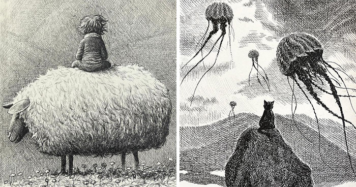 40 Mind-Blowing Sketchbook Drawings That Turn Simple Lines Into Dreamy Worlds