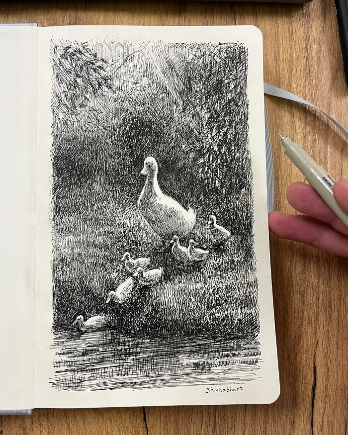 40 Mind-Blowing Sketchbook Drawings That Turn Simple Lines Into Dreamy Worlds