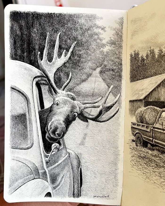 40 Mind-Blowing Sketchbook Drawings That Turn Simple Lines Into Dreamy Worlds
