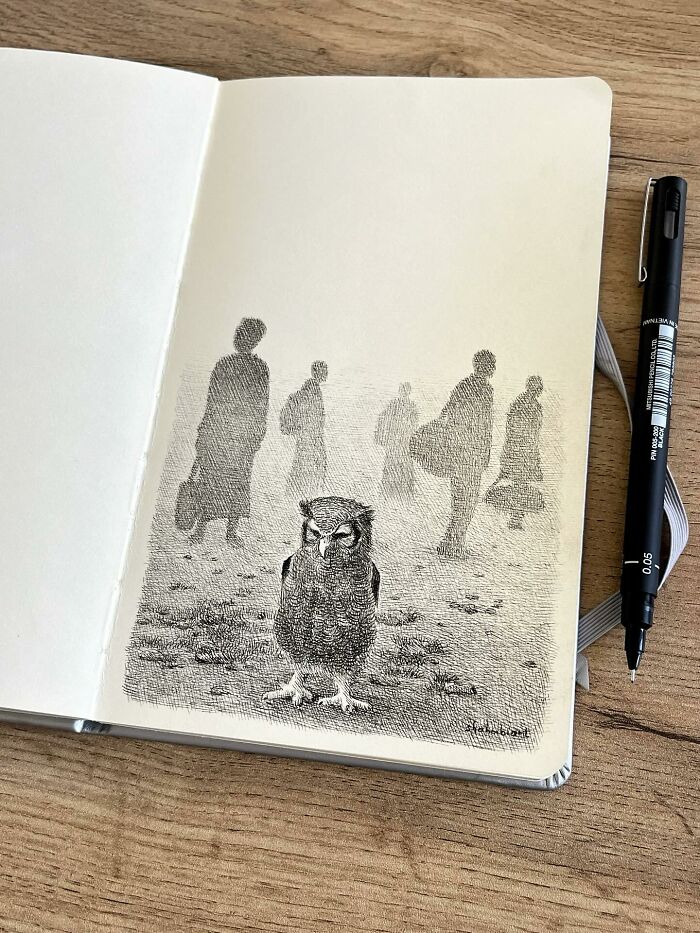 40 Mind-Blowing Sketchbook Drawings That Turn Simple Lines Into Dreamy Worlds