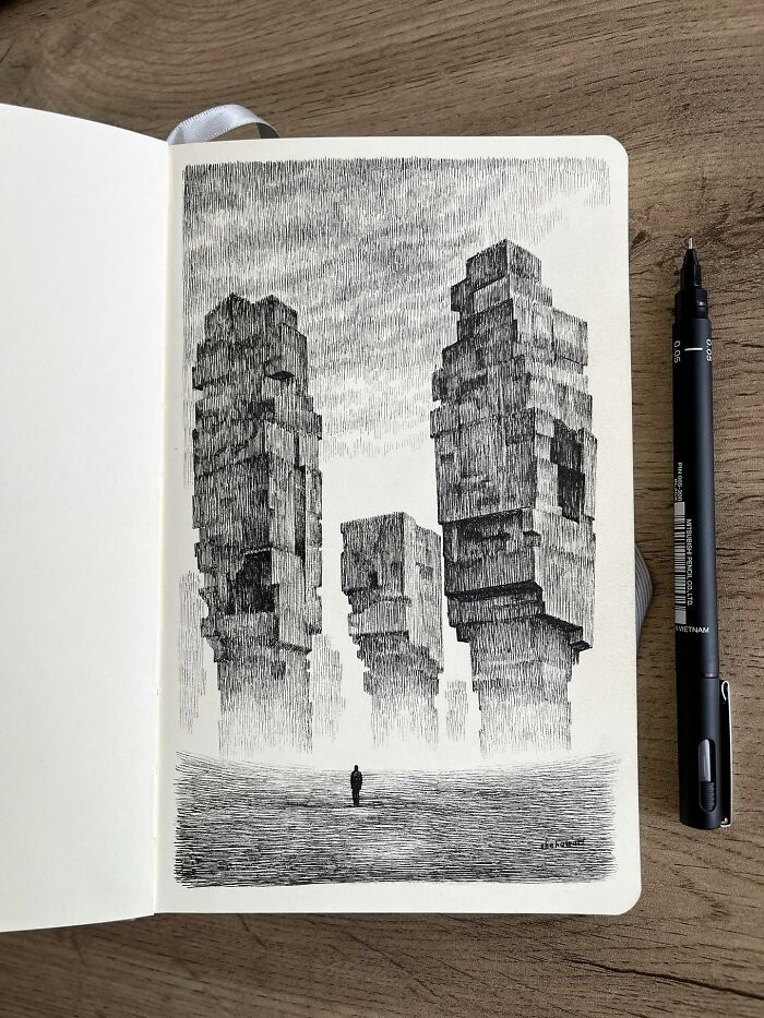 40 Mind-Blowing Sketchbook Drawings That Turn Simple Lines Into Dreamy Worlds