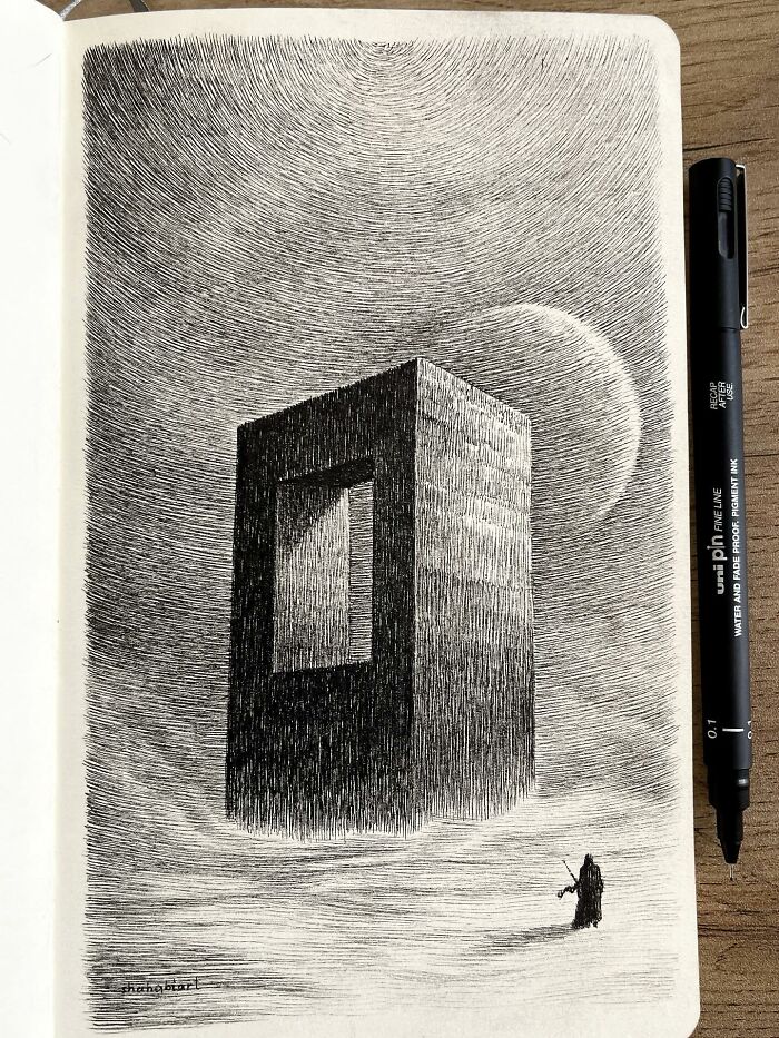 40 Mind-Blowing Sketchbook Drawings That Turn Simple Lines Into Dreamy Worlds