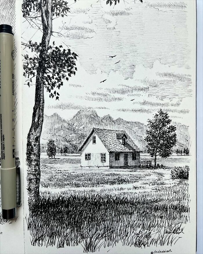 40 Mind-Blowing Sketchbook Drawings That Turn Simple Lines Into Dreamy Worlds