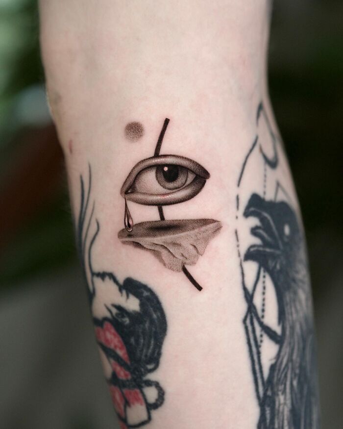 Floating Eye Dropping a Tear
