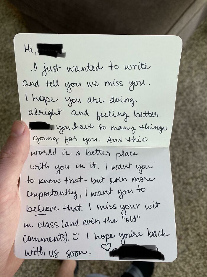 Teacher Sent This Note After I Was In The Hospital For A Week – Tears!