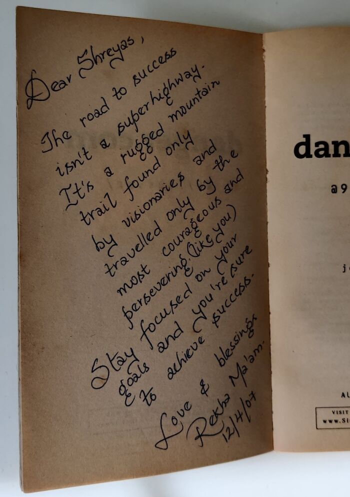 Late Posting This Note From My 7th-Grade English Teacher. So Encouraging!