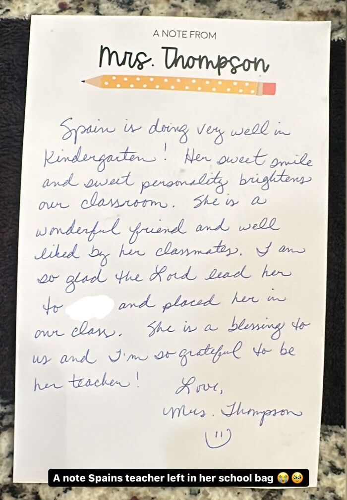Parent’s Dream: Teacher Left This Note In My Daughter’s Backpack