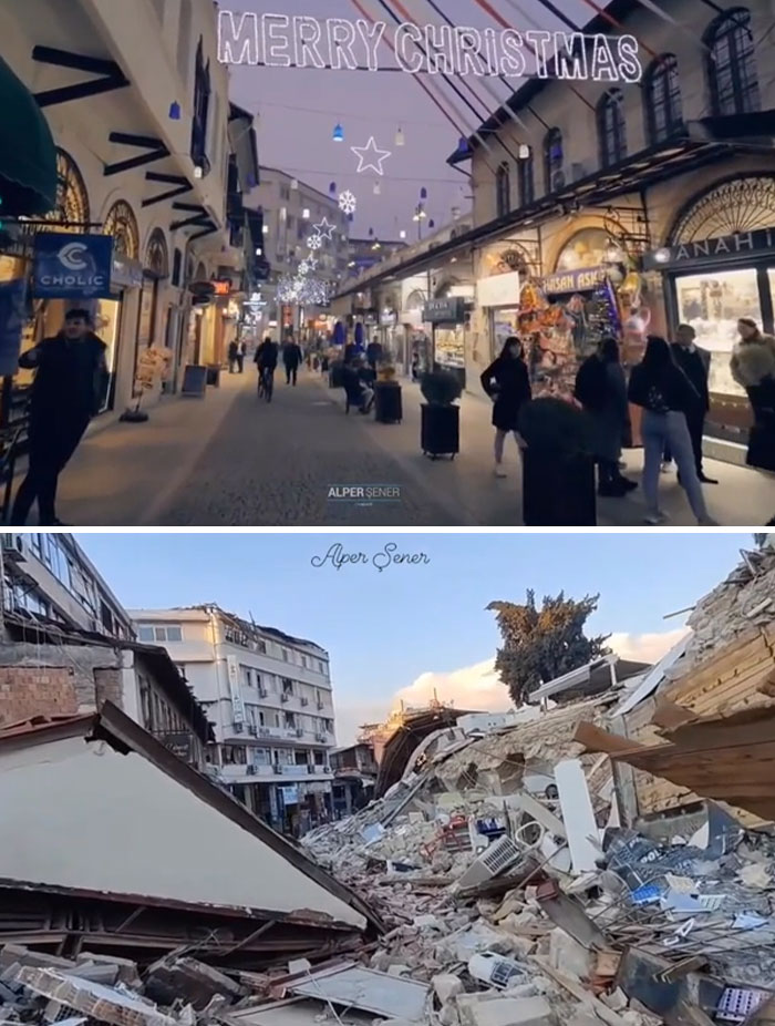 Before and After: Earthquake’s Grim Stamp on One Turkey Street