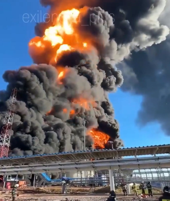 Big Fire Alert! Russian Refinery Goes Up in Flames