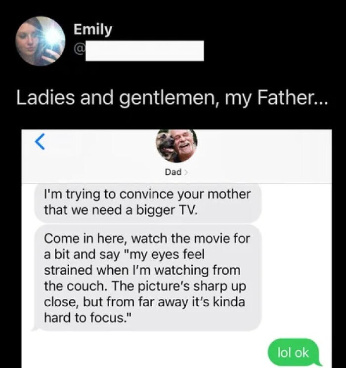Classic Dad Move: Bigger TV!