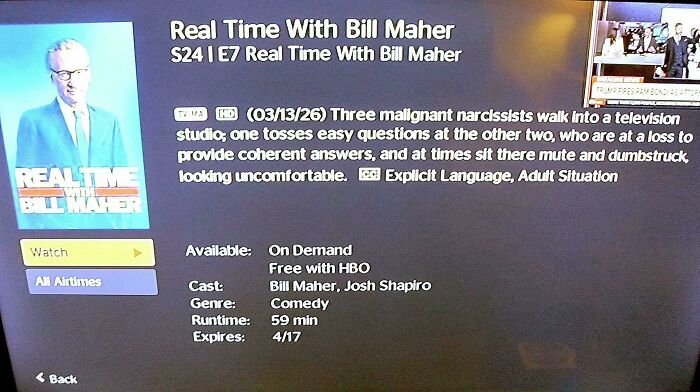 Bill Maher’s Show Description Hits Different