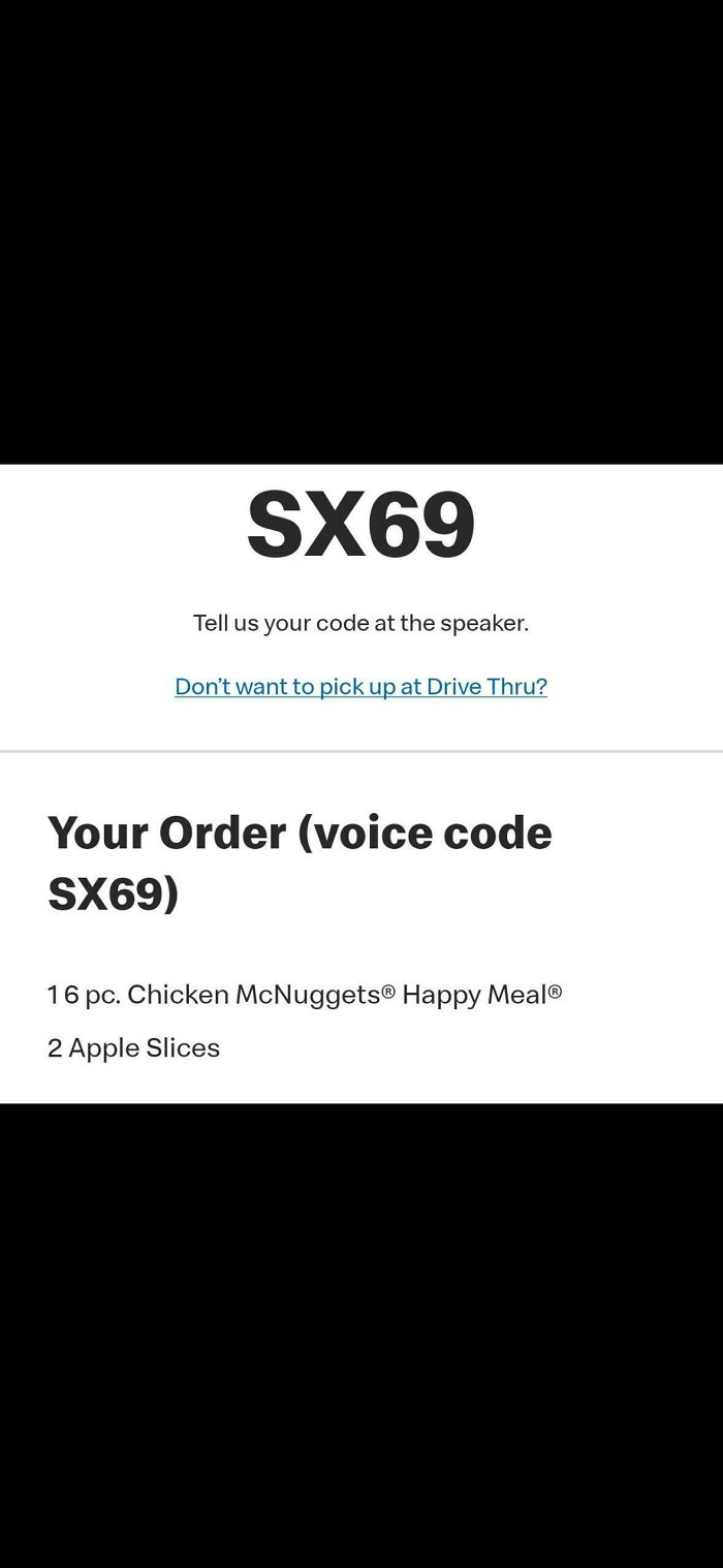 Iconic McDonald's Dinner Code From Hubby
