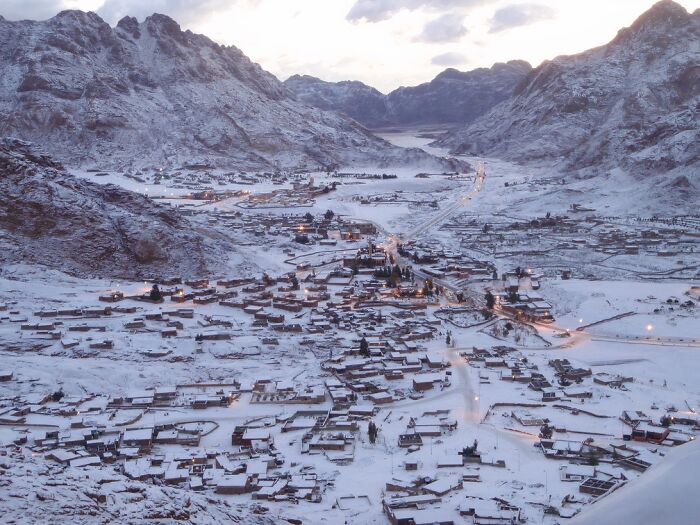 Snow In Egypt? Yup! St Catherine Mountains