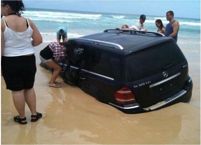 Just Parked On The Beach… What Could Go Wrong?