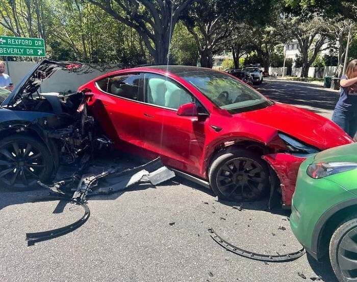 Triple Tesla Tangle: Electric, But Not Exactly Charged Up