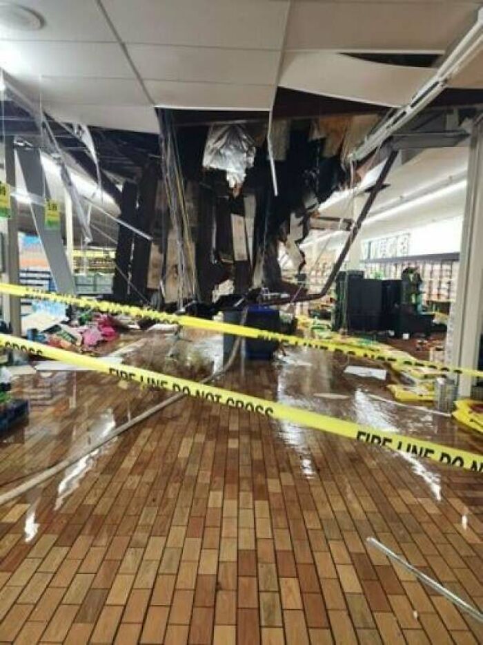 Roof Collapse At Grocery Store—Storm’s Gift