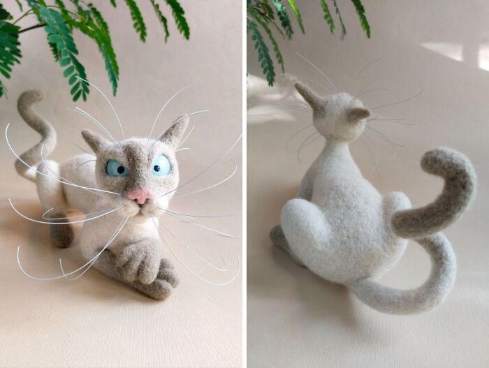 Wait Until You See These Whiskerlicious Felted Cats! (43 Pics)