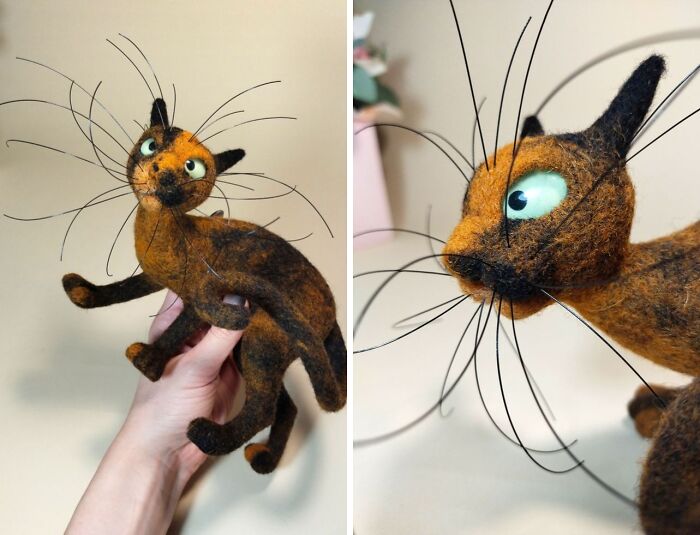 Wait Until You See These Whiskerlicious Felted Cats! (43 Pics)
