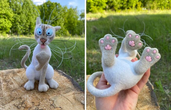 Wait Until You See These Whiskerlicious Felted Cats! (43 Pics)