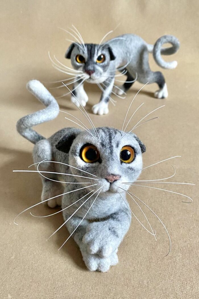 Wait Until You See These Whiskerlicious Felted Cats! (43 Pics)