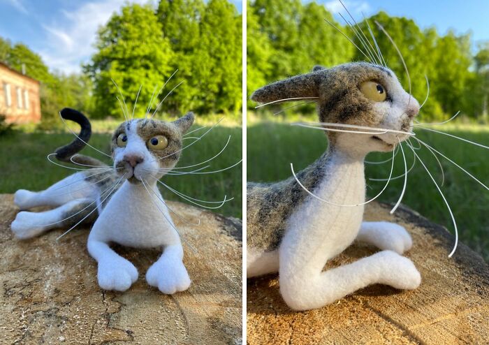 Wait Until You See These Whiskerlicious Felted Cats! (43 Pics)